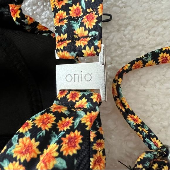 Onia x WeWoreWhat Sunflower Ditsy Print Ace Bikini Top - Picture 6 of 7